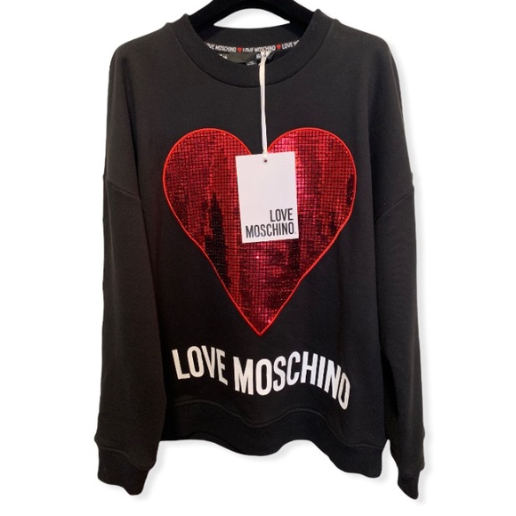 LOVE MOSCHINO French cotton-terry sweatshirt - Picture 9 of 10